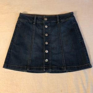Button down denim skirt